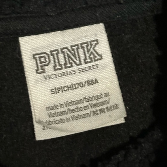 PINK Victoria's Secret Black Sherpa Jacket - Picture 2 of 2